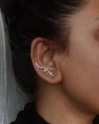 Rekha (रेखा) Ear Climber | 92.5 Sterling Silver Minimal Earring