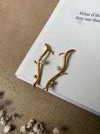 Taap (ताप) Ear Climber | 92.5 Sterling Silver with Gold Plating – Signature Minimal Design