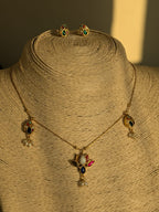 Navratna Jadau Invisible necklace set