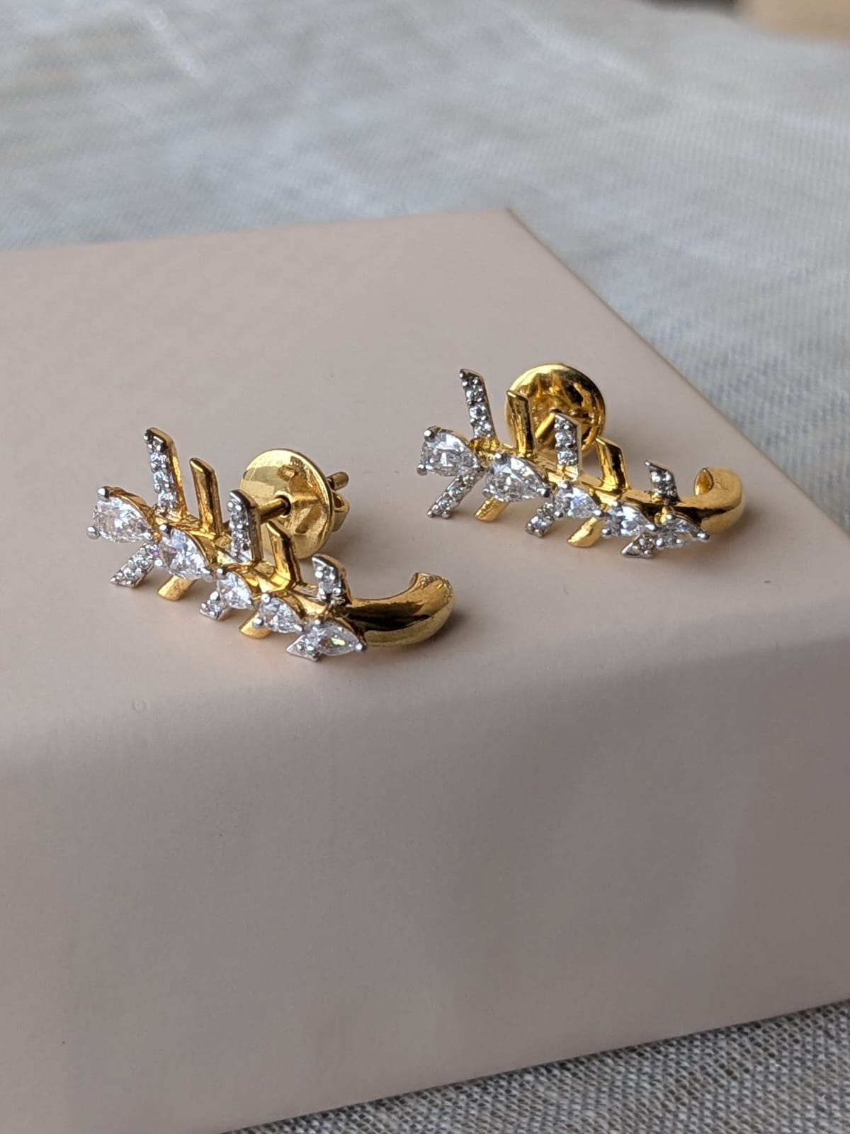 Mrinal gold plated stud earrings