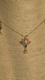 Navratna Jadau Invisible necklace set