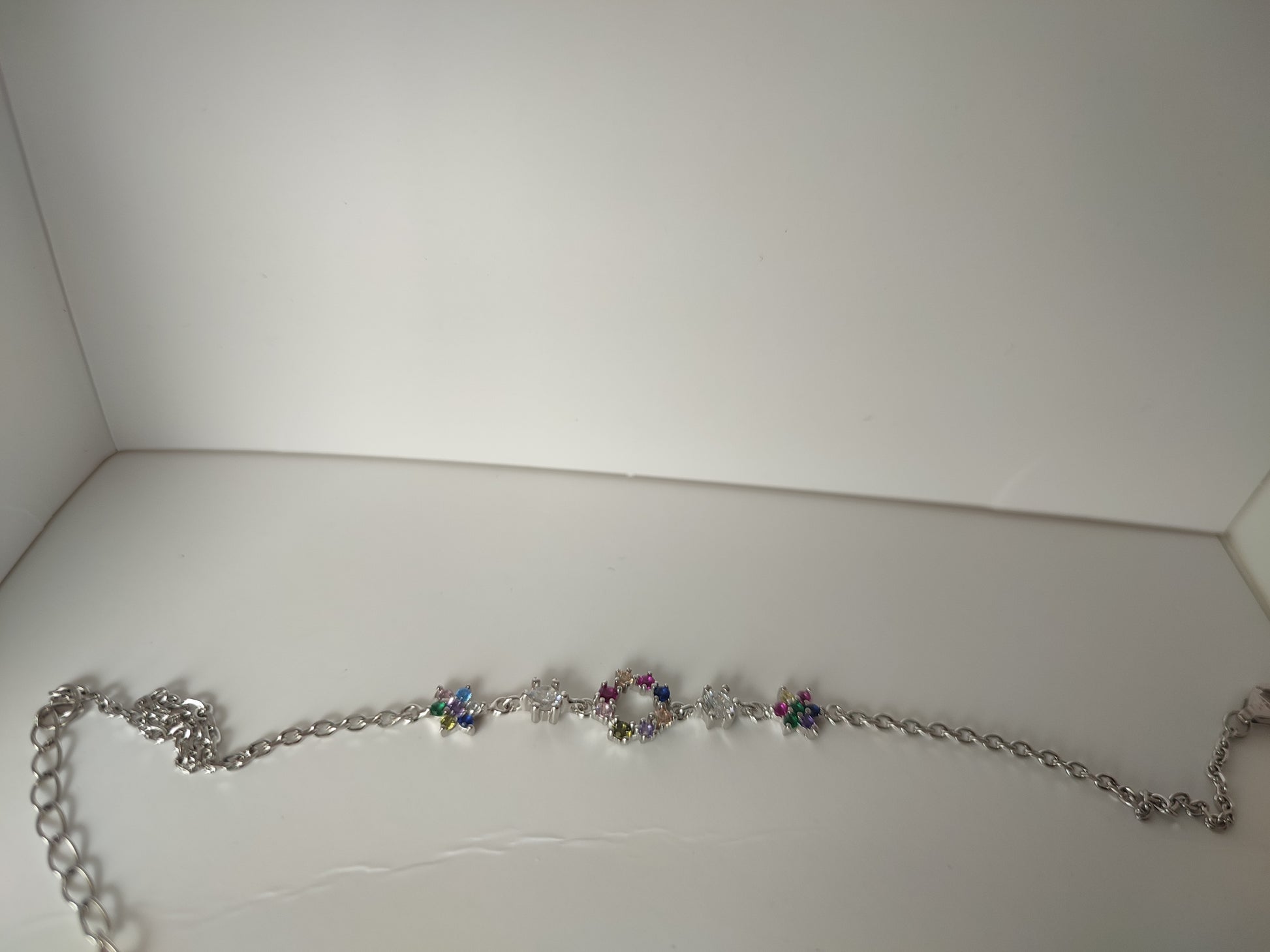 Multi-Stone Floral Chain Bracelet