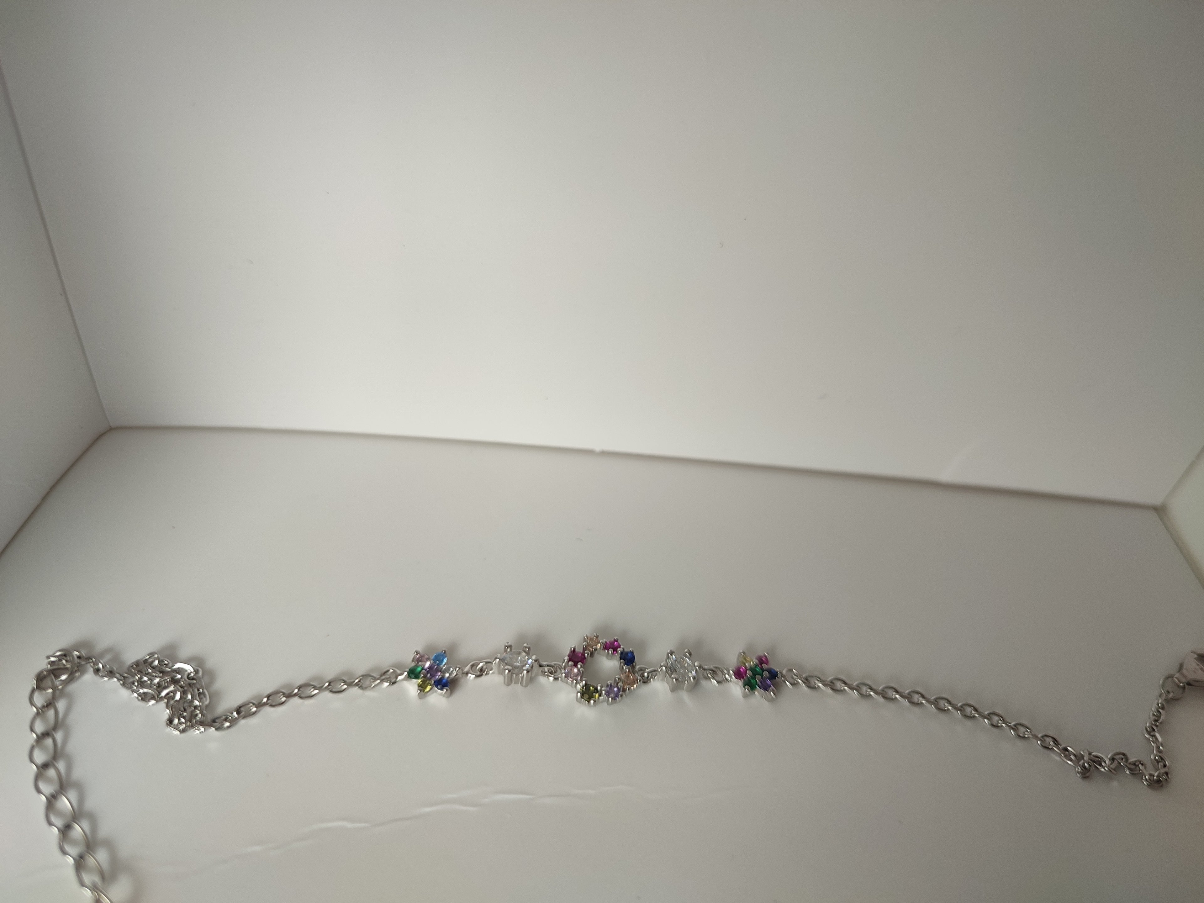 Multi-Stone Floral Chain Bracelet