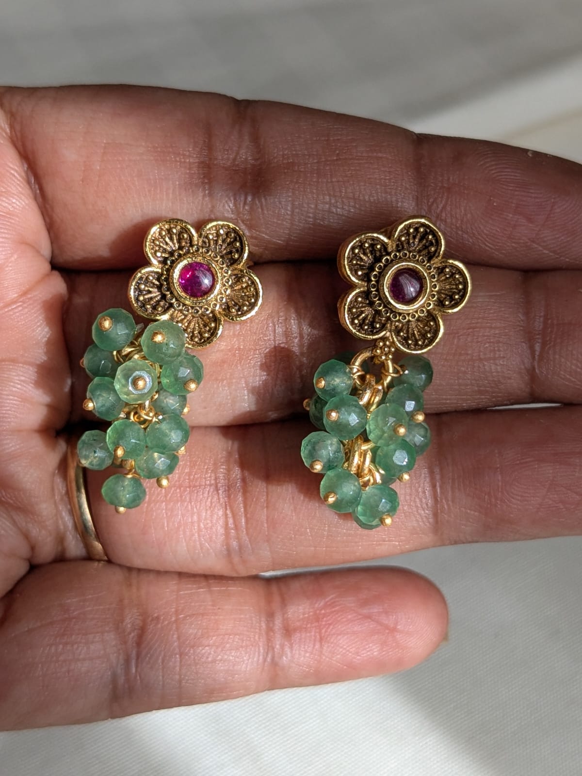 Harini | हरिणी Earrings | 92.5 Sterling Silver temple jewellery Jhumka