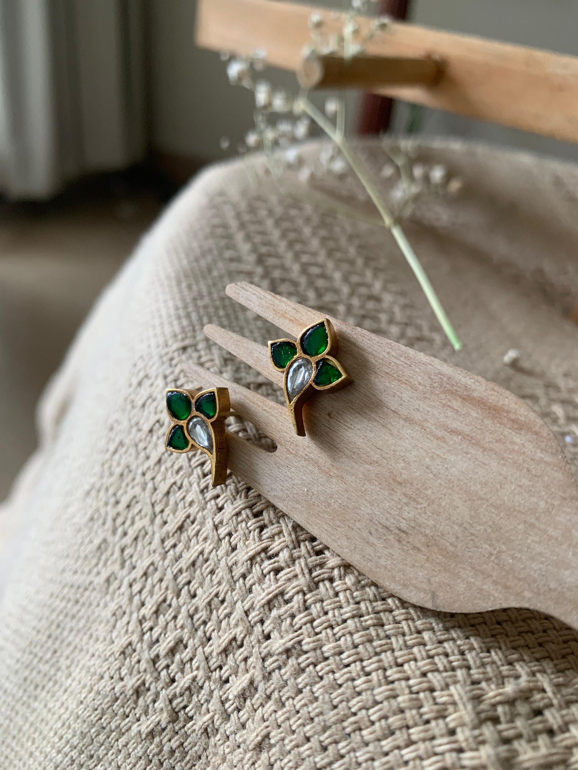 Emerald Bloom Studs