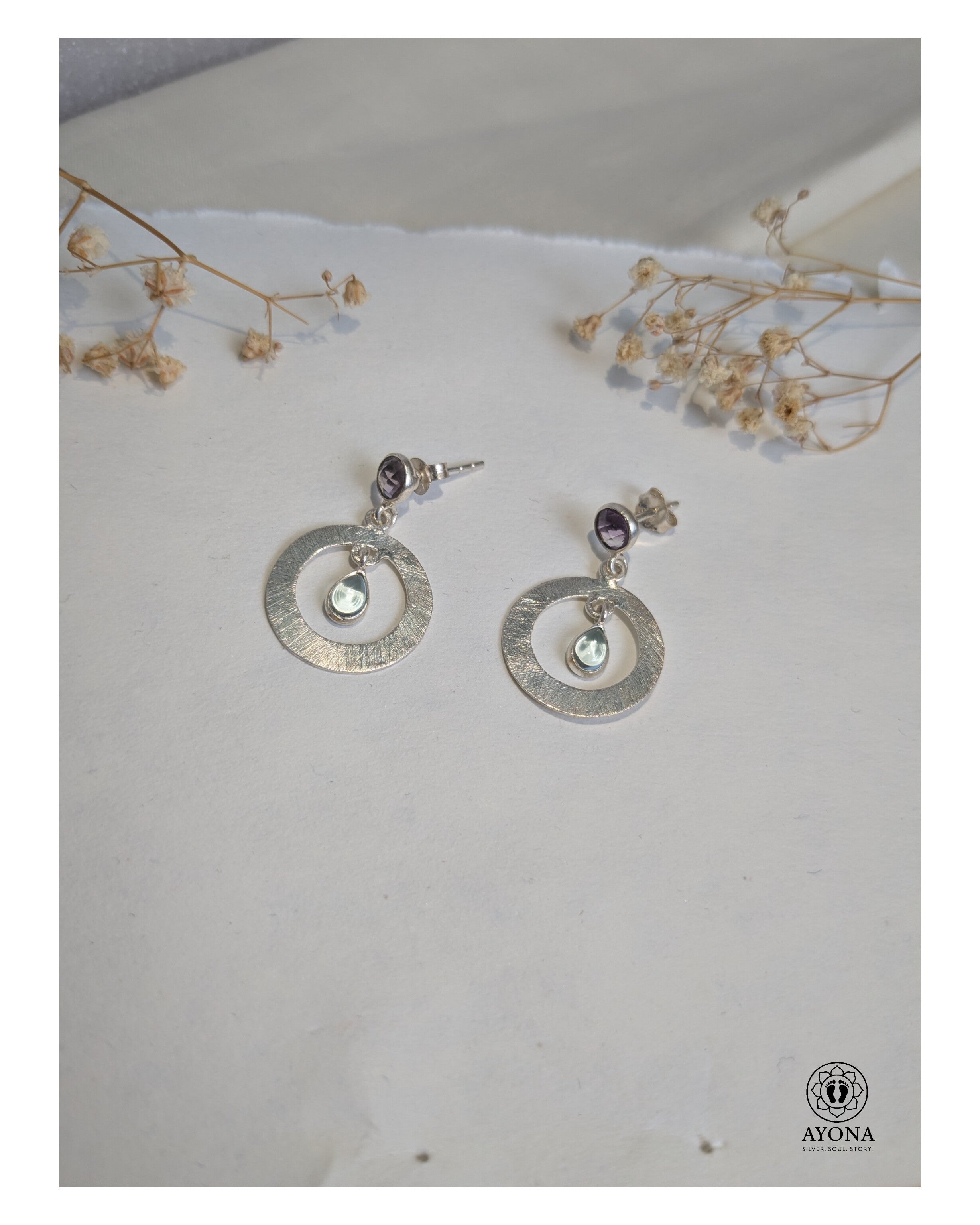 925 silver hallmarked earrings, minimal daily wear, light weight pure silver jewellery 